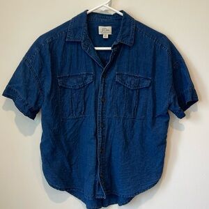 I.Crew petite small button down shirt. Dark blue